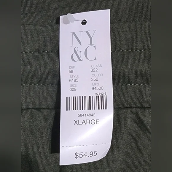 NY&C Faux-Leather Inset French Terry Green Pencil Skirt XL - New With Tags - Picture 4 of 4